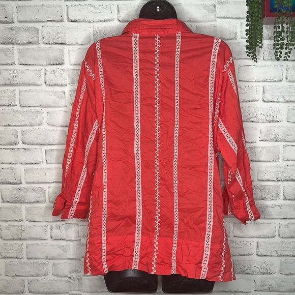 Westbound Embroidered Cut Out Button Down Shirt Top Size 2X - Picture 3 of 4
